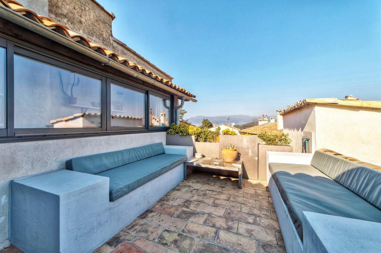 Townhouse Mougins In The Old Village, Fantastic View, Sea And Mountains Bagian luar foto